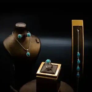 نیم ست نقره زنانه - فیروزه نیشابور