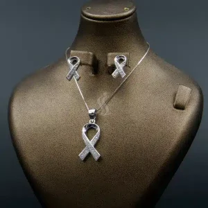 نیم ست نگین دار نقره زنانه - طرح شال