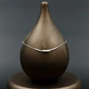 گردنبند نگین دار نقره زنانه - طرح هلال