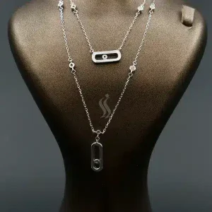 گردنبند نقره زنانه - طرح کارتیه