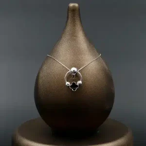 گردنبند نگین دار نقره زنانه - طرح ون کلیف