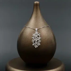 گردنبند نگین دار نقره زنانه - طرح درخت