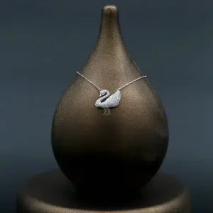 گردنبند نقره زنانه سواروفسکی - طرح قو