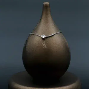 گردنبند نقره زنانه - تک نگین