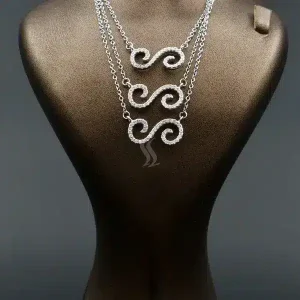 گردنبند نقره زنانه - سه رج