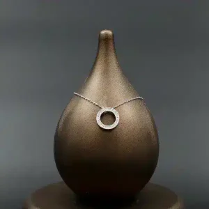 گردنبند نگین دار نقره زنانه - طرح حلقه