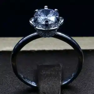 انگشتر نگین دار نقره زنانه - سولیتر