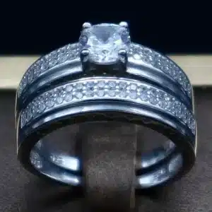 انگشتر نگین دار نقره زنانه - حلقه سولیتر