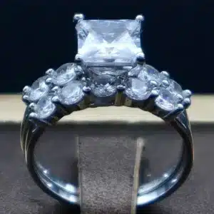 انگشتر نگین دار نقره زنانه - حلقه سولیتر