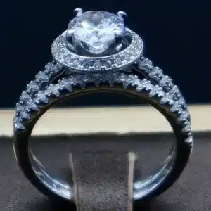 انگشتر نگین دار نقره زنانه - حلقه سولیتر