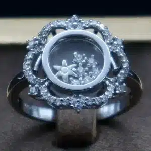 انگشتر نگین دار نقره زنانه - حلقه سولیتر