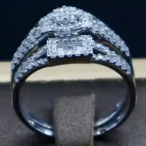 انگشتر نگین دار نقره زنانه - حلقه سولیتر