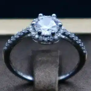 انگشتر نگین دار نقره زنانه - حلقه سولیتر