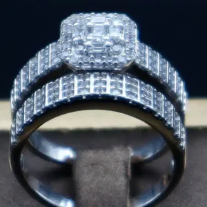 انگشتر نگین دار نقره زنانه - سولیتر