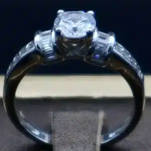 انگشتر نگین دار نقره زنانه - سولیتر