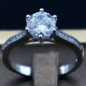 انگشتر نگین دار نقره زنانه - سولیتر