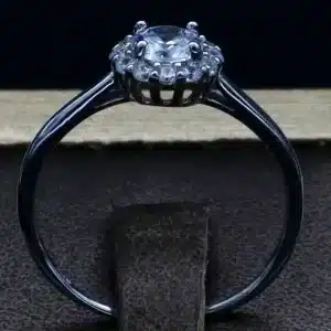 انگشتر نگین دار نقره زنانه - سولیتر