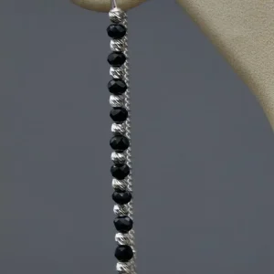 گوشواره نگین دار نقره زنانه - طرح بخیه