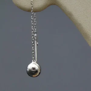 گوشواره نگین دار نقره زنانه - طرح بخیه