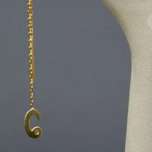 گوشواره نگین دار نقره زنانه - طرح بخیه