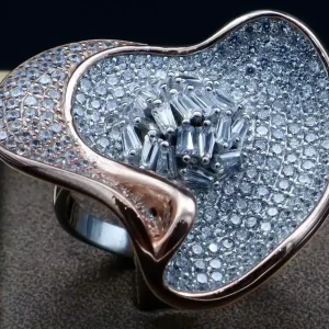 انگشتر نگین دار نقره زنانه - رزگلد