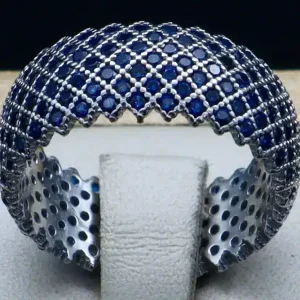 حلقه نگین دار نقره زنانه - طرح پرنس