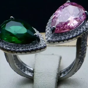 انگشتر نگین دار نقره - زنانه