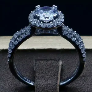 انگشتر نگین دار نقره زنانه - سولیتر