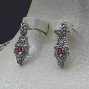 سرویس نگین دار زنانه نقره - یاقوت