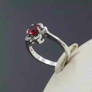 سرویس نگین دار نقره زنانه - یاقوت سرخ