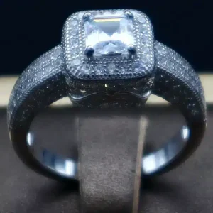 انگشتر نگین دار نقره زنانه - حلقه سولیتر