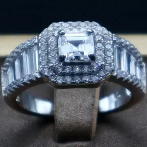 انگشتر نگین دار نقره زنانه - حلقه سولیتر