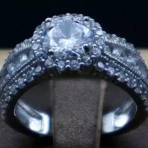 انگشتر نگین دار نقره زنانه - حلقه سولیتر