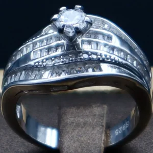 انگشتر نگین دار نقره زنانه - حلقه سولیتر