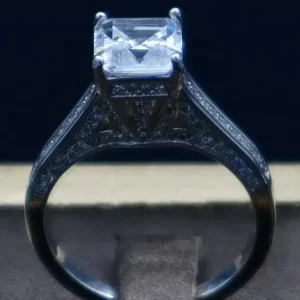 انگشتر نگین دار نقره زنانه - حلقه سولیتر