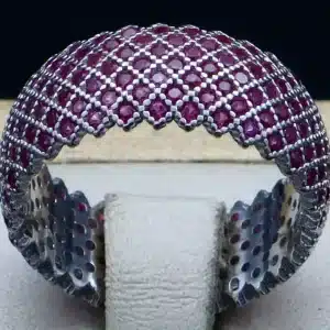 حلقه نگین دار نقره زنانه - طرح پرنس