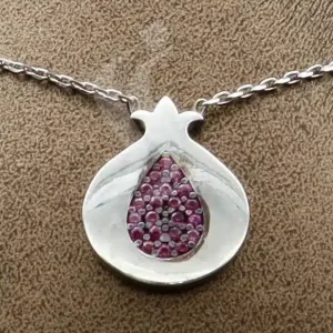 گردنبند نقره زنانه - طرح انار