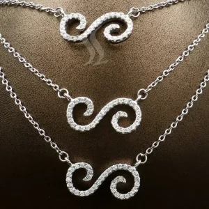 گردنبند نقره زنانه - نگین زیرکونیوم