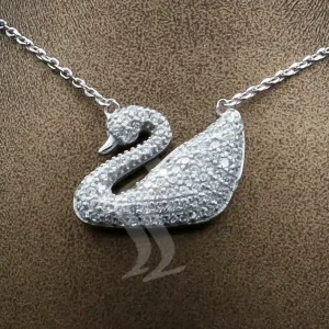 گردنبند نقره زنانه سواروفسکی - طرح قو