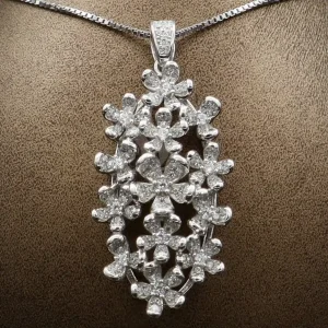 گردنبند نگین دار نقره زنانه - طرح درخت