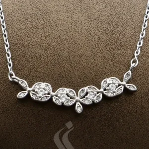 گردنبند نقره زنانه - نگین دار