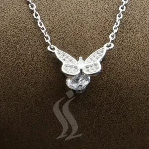 گردنبند نقره زنانه - طرح پروانه