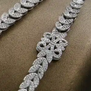 سرویس نگین دار نقره زنانه - طرح گلبرگ