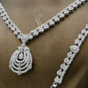 سرویس نگین دار نقره زنانه - طرح ملکه