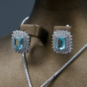 نیم ست نقره زنانه - نگین دار