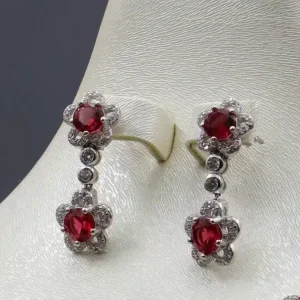 سرویس نگین دار نقره زنانه - یاقوت سرخ