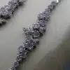 سرویس نگین دار زنانه نقره - طرح گل