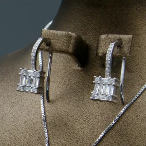 نیم ست نقره زنانه - نگین دار