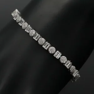 دستبند نقره زنانه - طرح برف