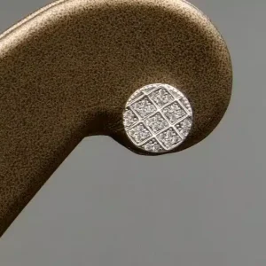 گوشواره نگین دار نقره زنانه - میخی - طرح سکه ای